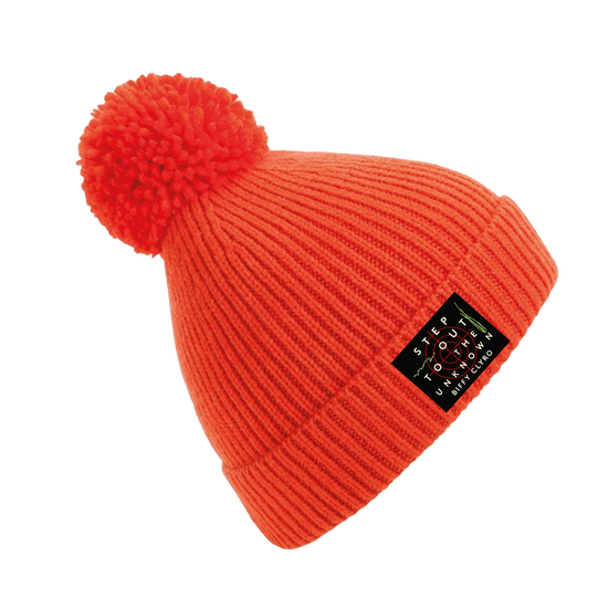 Step Out To The Unknown Bobble Hat Orange